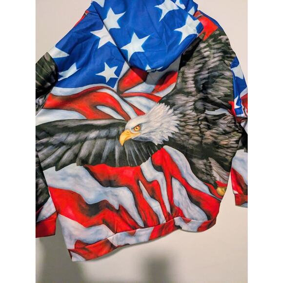USA Flag American Eagle Men's Hoodie Size 3X - Picture 9 of 13